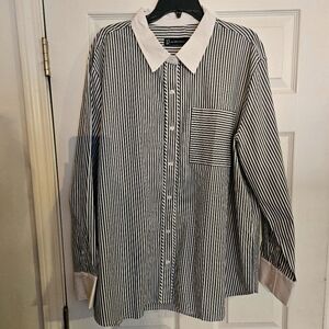 2x Ny & Co gray/white striped shirt